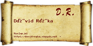 Dávid Réka névjegykártya